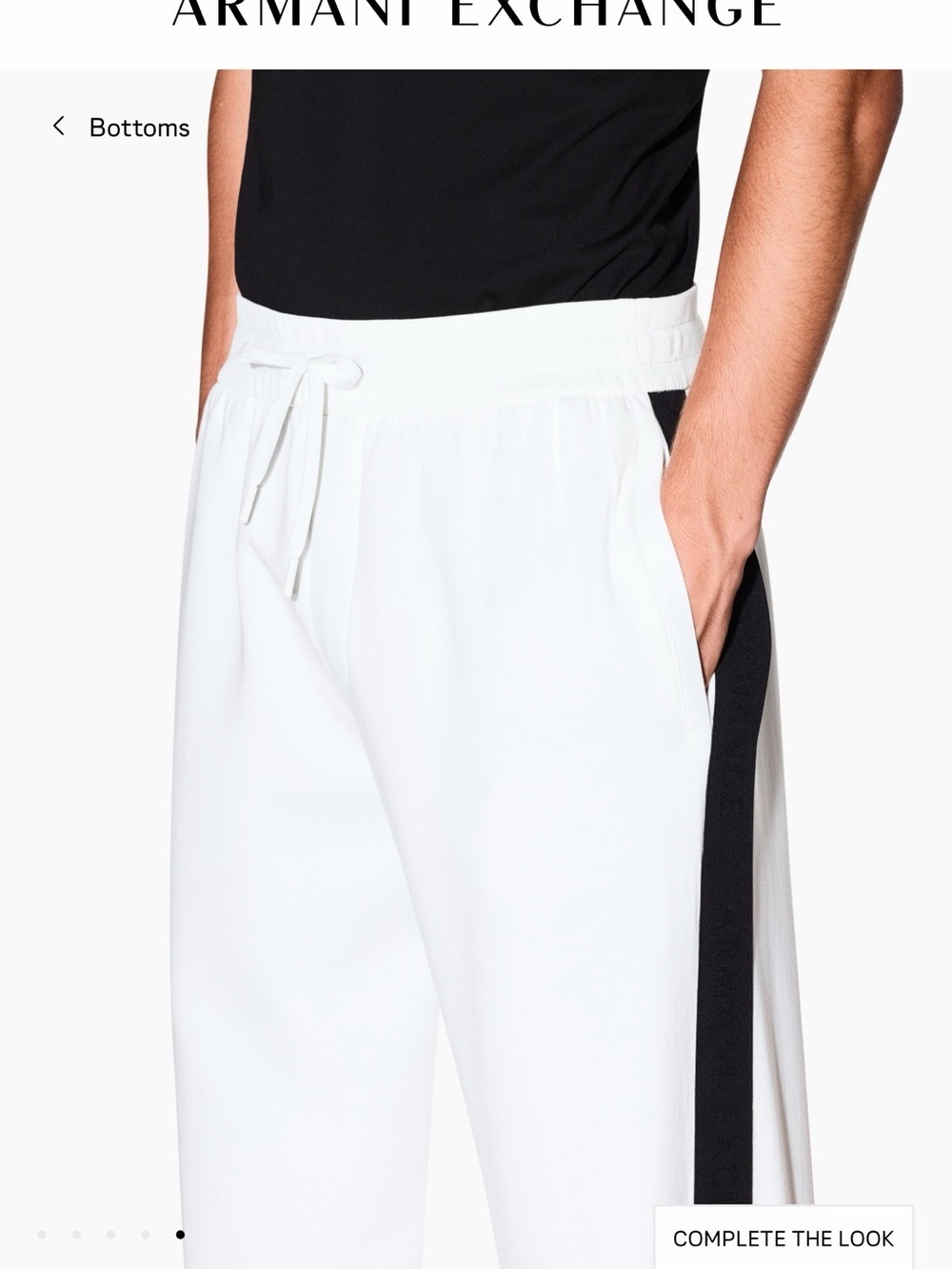 A|X Armani Exchange White Track Suit with Black Contrast Trim